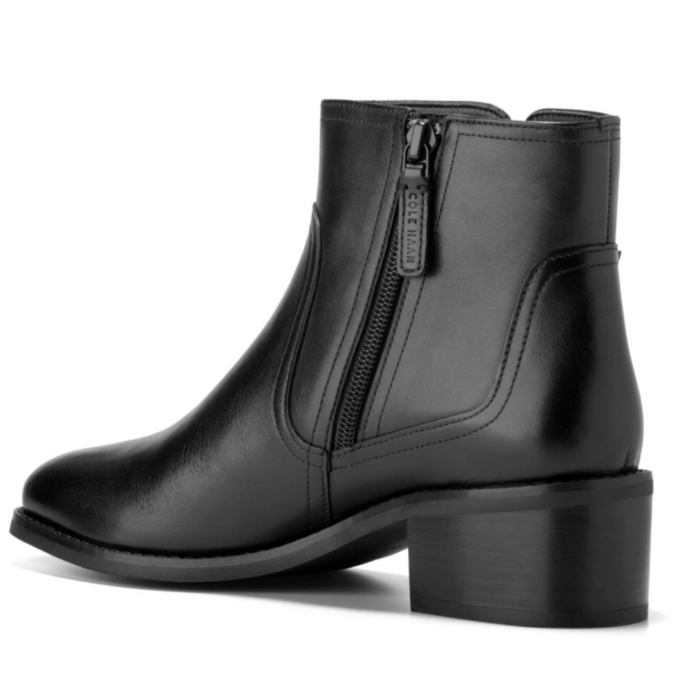 Cole Haan Thayer Leather Block Heel Chelsea Buckle Boots, Size 7 - Picture 2 of 7